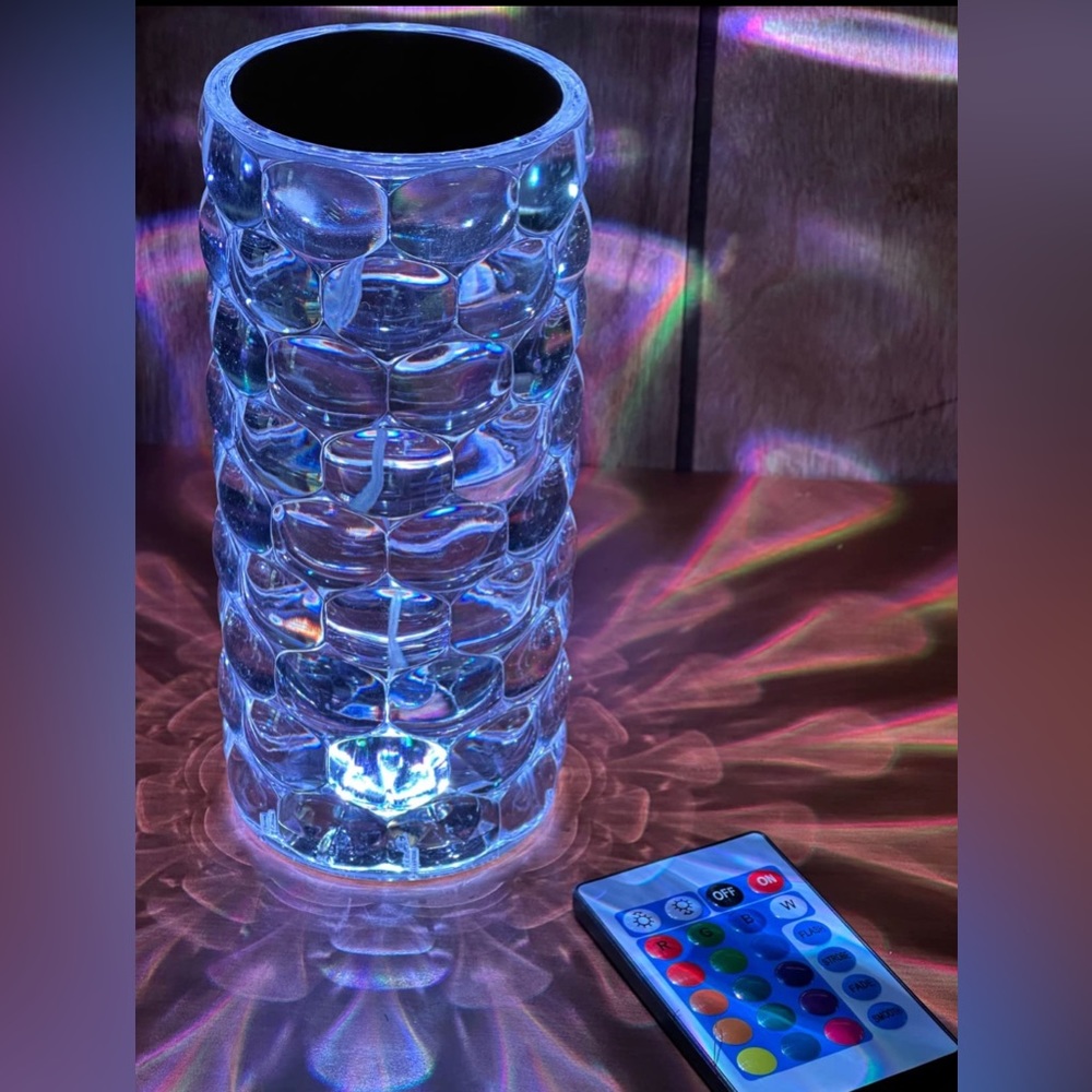 Crystal Rose Diamond Table Lamp - Touch Control (16 colors)